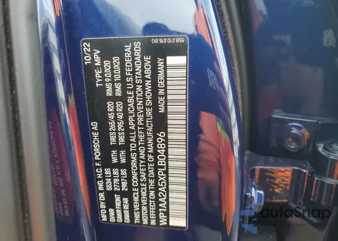 2023 Porsche Macan Base from USA, damaged, VIN WP1AA2A5XPLB04896